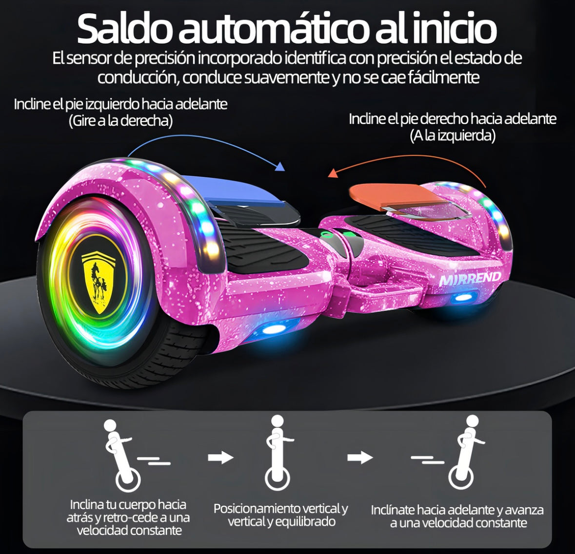 Skate Eléctrico Hoverboard Panfrey B21 Rosa