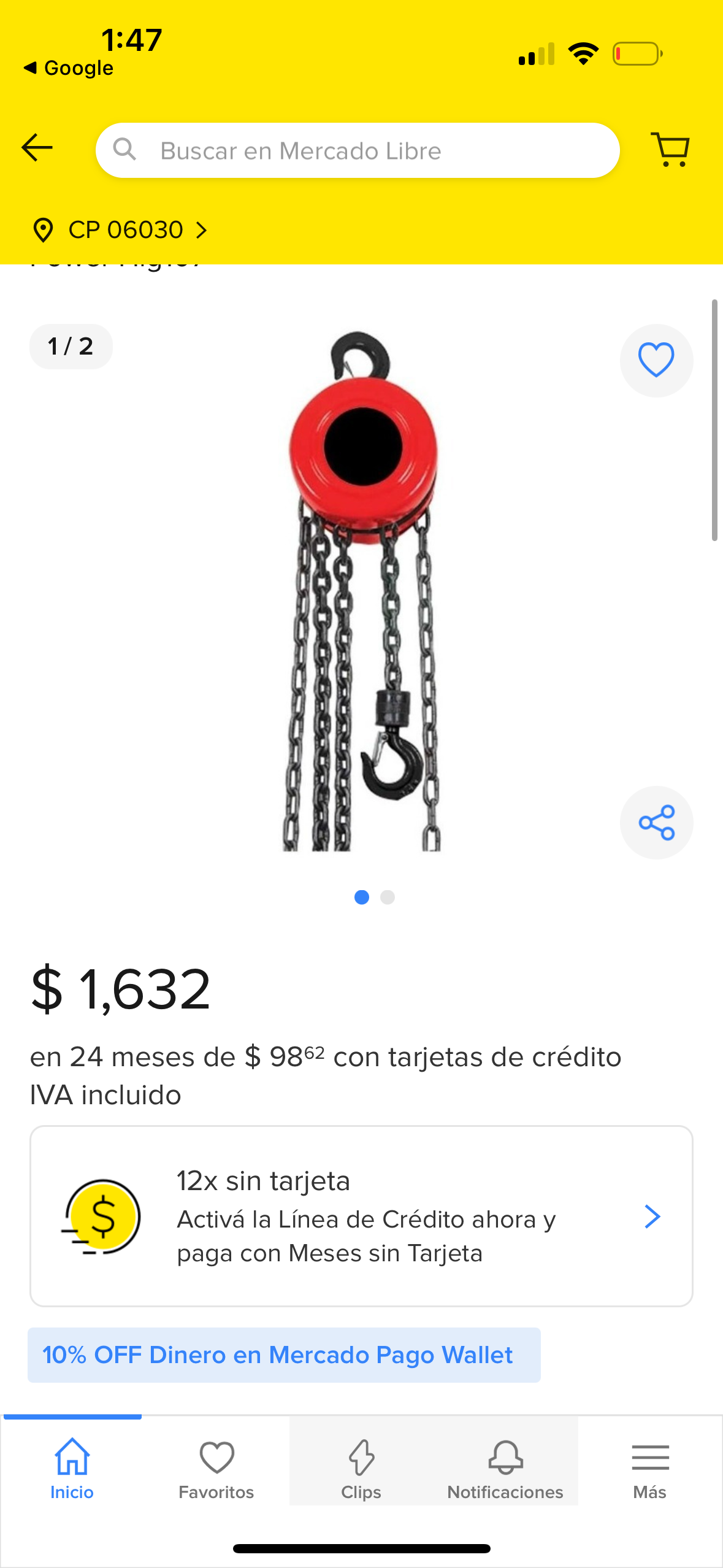 POLIPASTO DE CADENA 2 TON